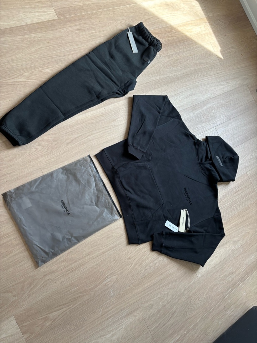 Essentials Black Hoodie and Jogger Set - Picture 2 of 6